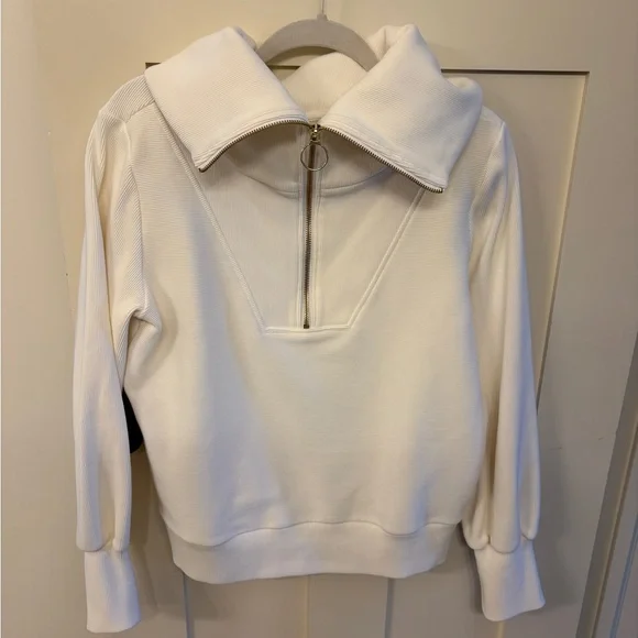 Varley Vine Cream Quarter-Zip Pullover Sweater XS EUC - Picture 3 of 11